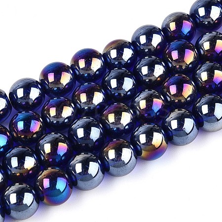 Electroplate Transparent Glass Beads Strands GLAA-T032-T10mm-AB15-1