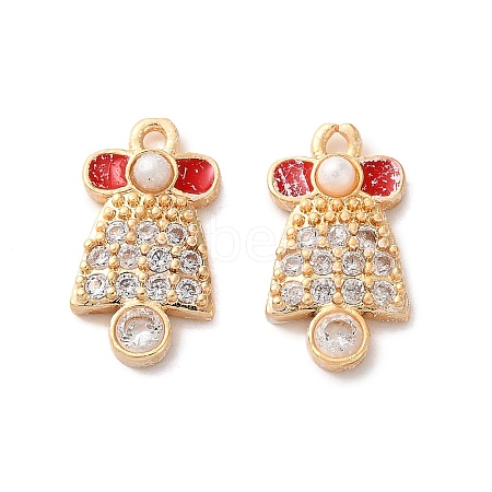 Brass Micro Pave Cubic Zirconia Pendants KK-D420-01G-04-1
