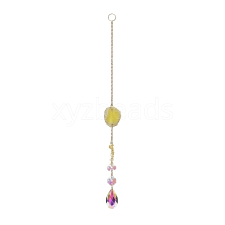 Agate & Crystal Glass Sun Catcher Pendant PW-WGF0FEC-03-1