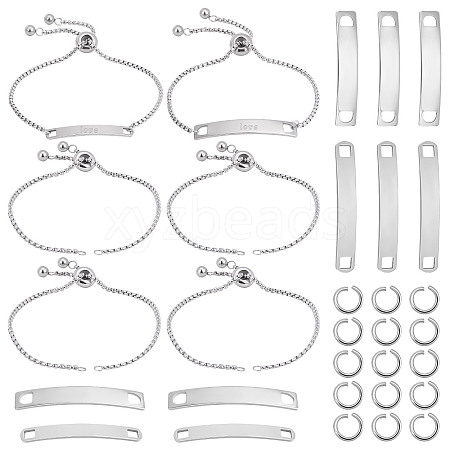 Unicraftale DIY Blank Rectangle Link Slider Bracelet Making Kit STAS-UN0039-30-1