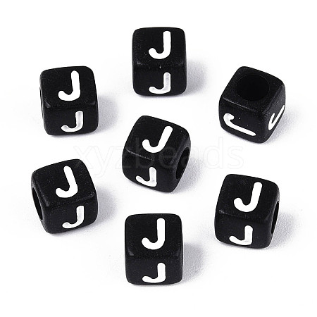 Initial Acrylic Horizontal Hole Beads OACR-ZX006-35J-1