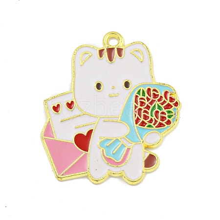 Valentine's Day Alloy Enamel Pendants ENAM-Z015-03G-04-1