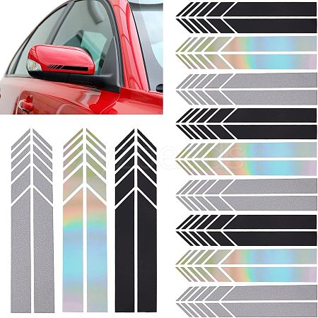 SUPERFINDINGS 12Sets 3 Colors Waterproof Reflective PET Car Stickers DIY-FH0003-54-1