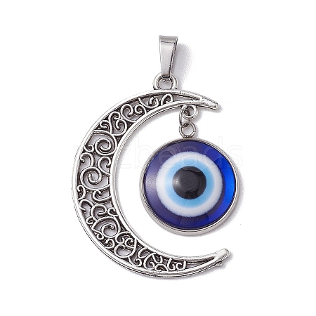 Blue Evil Eye Resin Pendants PALLOY-JF02627-1