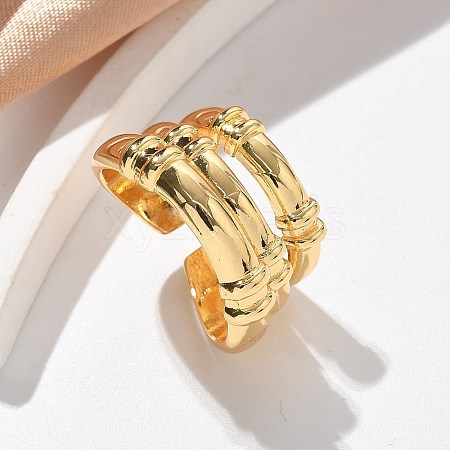 Brass Triple Cuff Rings for Women RJEW-U041-15G-1