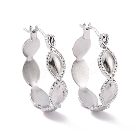 Non-Tarnish 304 Stainless Steel Oval Wrap Hoop Earrings for Women EJEW-G293-29P-1