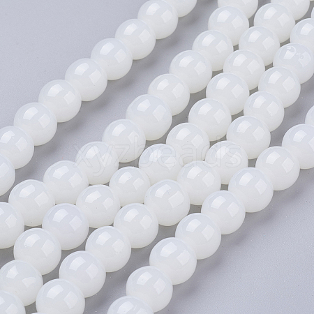 Imitation Jade Glass Beads Strands DGLA-S076-6mm-21-1