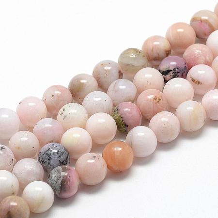 Natural Pink Opal Beads Strands G-R446-10mm-09-1