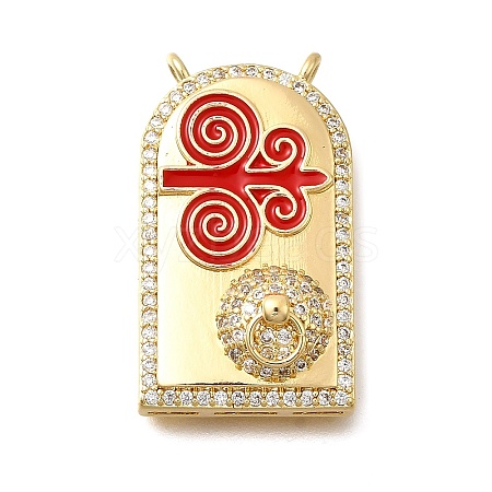 Brass Micro Pave Cubic Zirconia Pendants KK-Z125-23B-G-1