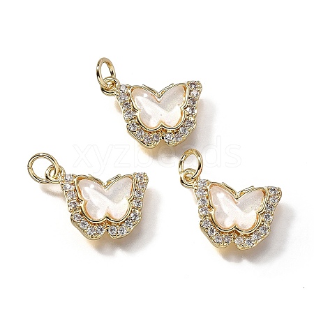 Brass Micro Pave Cubic Zirconia Pendants KK-Q043-03G-01-1