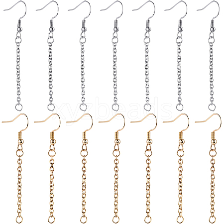 40Pcs 2 Styles 304 Stainless Steel Earring Hooks EJEW-SC0001-85-1
