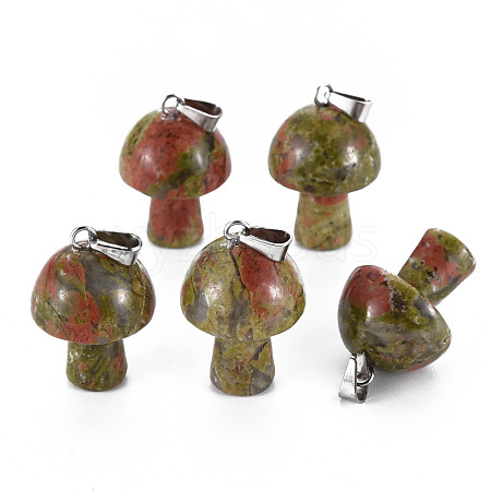 Natural Unakite Pendants G-N0325-10J-1