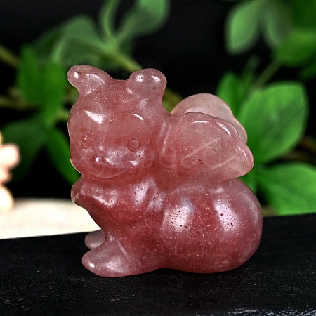 Natural Strawberry Quartz Carved Bee Figurines PW-WG554BF-04-1