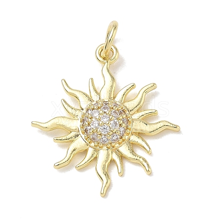 Brass with Rhinestone Pendants KK-CBAD872-01G-02-1