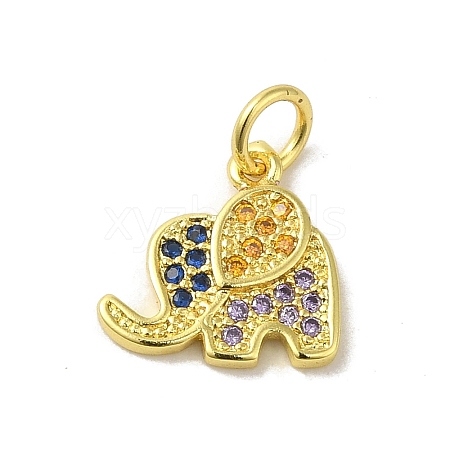 Real 18K Gold Plated Brass Pave Cubic Zirconia Pendants KK-M283-02E-02-1