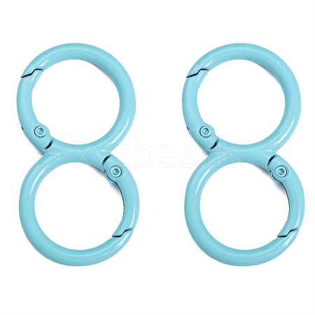 Spray Painted Alloy 8-shaped Keychain Clasps PW-WGE4E28-26-1