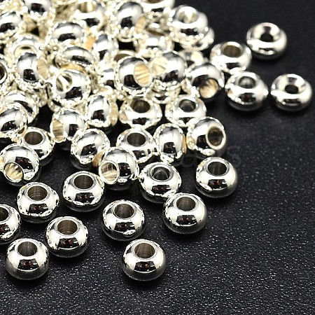 Brass Flat Round Spacer Beads KK-M085-18S-NR-1