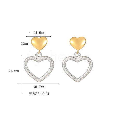 Stainless Steel Heart Pendant Earrings for Women LS0335-1