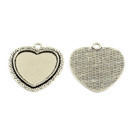 Tibetan Style Alloy Heart Tray Cabochon Settings LS-TIBE-5487-AS-LF-1