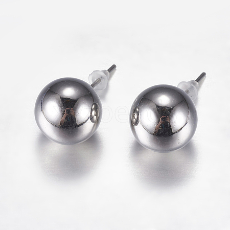 CCB Plastic Stud Earrings EJEW-F129-12mm-P-1