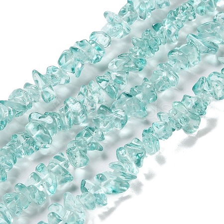 Spray Painted Transparent Glass Beads Strands X-GLAA-P060-01B-04-1