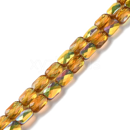 Transparent Electroplate Glass Beads Strands GLAA-Q099-G01-04-1