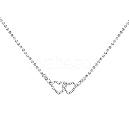 Alloy Crystal Rhinestone Pendant Necklaces for Women WG57F6E-02-1