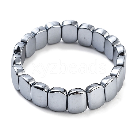 Terahertz Stone Oval Beaded Dominoes Stretch Bracelets for Women Men G-D461-20D-1