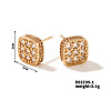 Fashionable Square Shape with Copper Inlay and Exquisite Zircon Stud Earrings WD0083-1-1