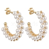 Shell Pearl C-Shaped Stud Earrings EJEW-TA00593-2