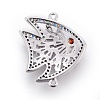 Brass Micro Pave Cubic Zirconia Links ZIRC-F093-15P-2