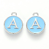 Platinum Plated Alloy Enamel Charms X-ENAM-S118-04A-P-1