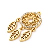 Rack Plating Brass with Cubic Zirconia Pendants KK-Q010-14G-2