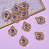 Retro Baroque Style Alloy Acrylic Pandants PALLOY-YW00070-07G-08-1