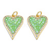 Brass Micro Pave Clear Cubic Zirconia Pendants KK-N227-93E-2