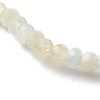 Faceted Rondelle Natural Morganite Bead Stretch Bracelets BJEW-JB06383-03-4