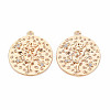 Brass Micro Pave Clear Cubic Zirconia Pendants KK-S364-170-1