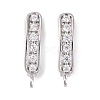 Rack Plating Brass Cubic Zirconia Hoop Earring Findings KK-S374-04P-04-1