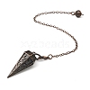 Rack Plating Brass Cone Dowsing Pendulum Pendants AJEW-G064-01R-4