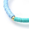 Eco-Friendly Handmade Polymer Clay Heishi Beads Stretch Bracelets BJEW-JB04615-M-3