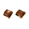 Brass Enamel Stud Earrings EJEW-B120-01G-02-2