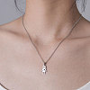 Non-Tarnish 201 Stainless Steel Robot with Heart Pendant Necklace NJEW-OY001-04-2