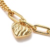 Heart Brass Link Bracelets BJEW-P342-02G-2