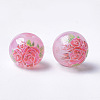 Printed & Spray Painted Imitation Jade Glass Beads GLAA-S047-05A-03-2