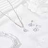 Brass Rhinestone Pendant Necklace & Stud Earring Sets SJEW-LP0001-51B-3