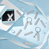 40Pcs 201 Stainless Steel Pendants STAS-DC0016-30A-5