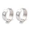 304 Stainless Steel & Natural Shell Huggie Hoop Earrings for Women EJEW-C096-26A-P-1