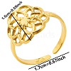 Hollow Flower 304 Stainless Steel Cuff Rings PH6808-2-1
