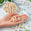 Kissitty 250Pcs 5 Styles Printed Natural Schima Wood Beads WOOD-KS0001-22-6