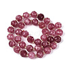 Ombre Effect Dyed Transparent Crackle Glass Beads Strands GLAA-Q111-10MM-04-3